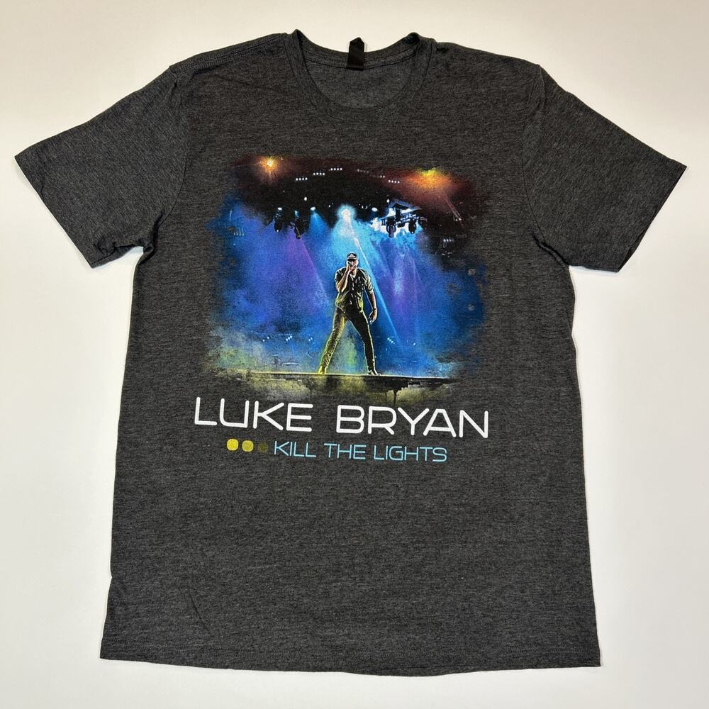 Luke Bryan Kill The Lights Tour T-Shirt Men’s Large Concert Tee Graphic Band